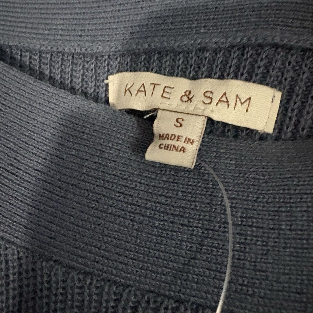 NWT Kate & Sam Navy Ribbed Heart Sweater Small Cottagecore Coquette Soft Girl - Picture 4 of 10